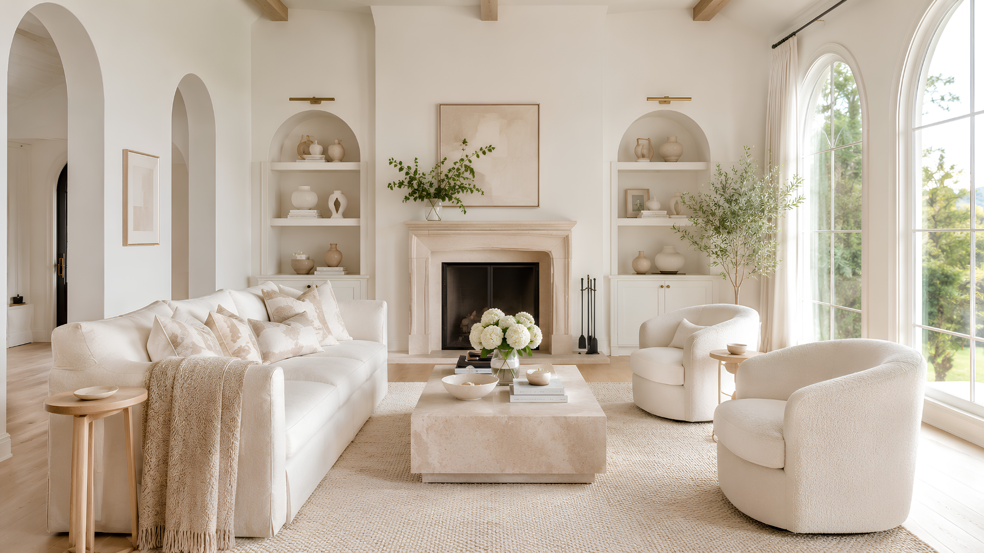 Cream and white living room concept