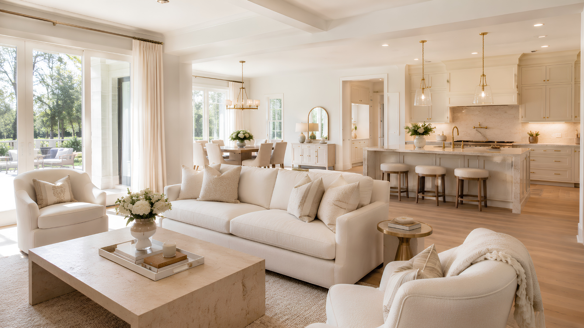 Whole-home cream and white palette