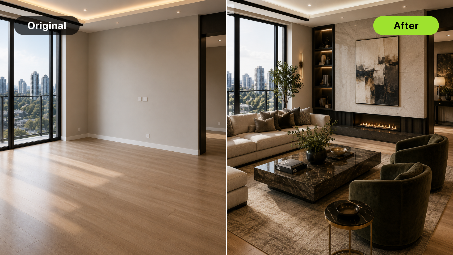 Luxury listing room reviewed for AI virtual staging realism