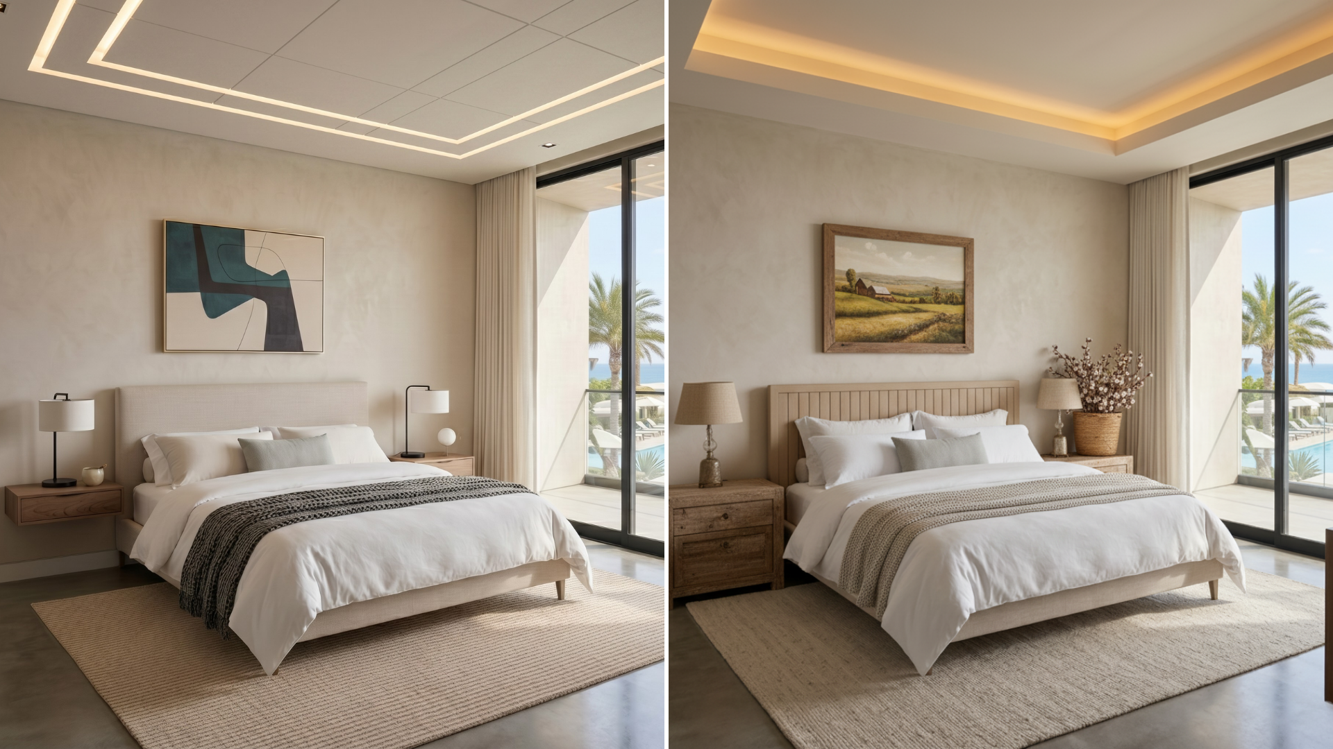 DesignSense AI render image of bedroom in different styles