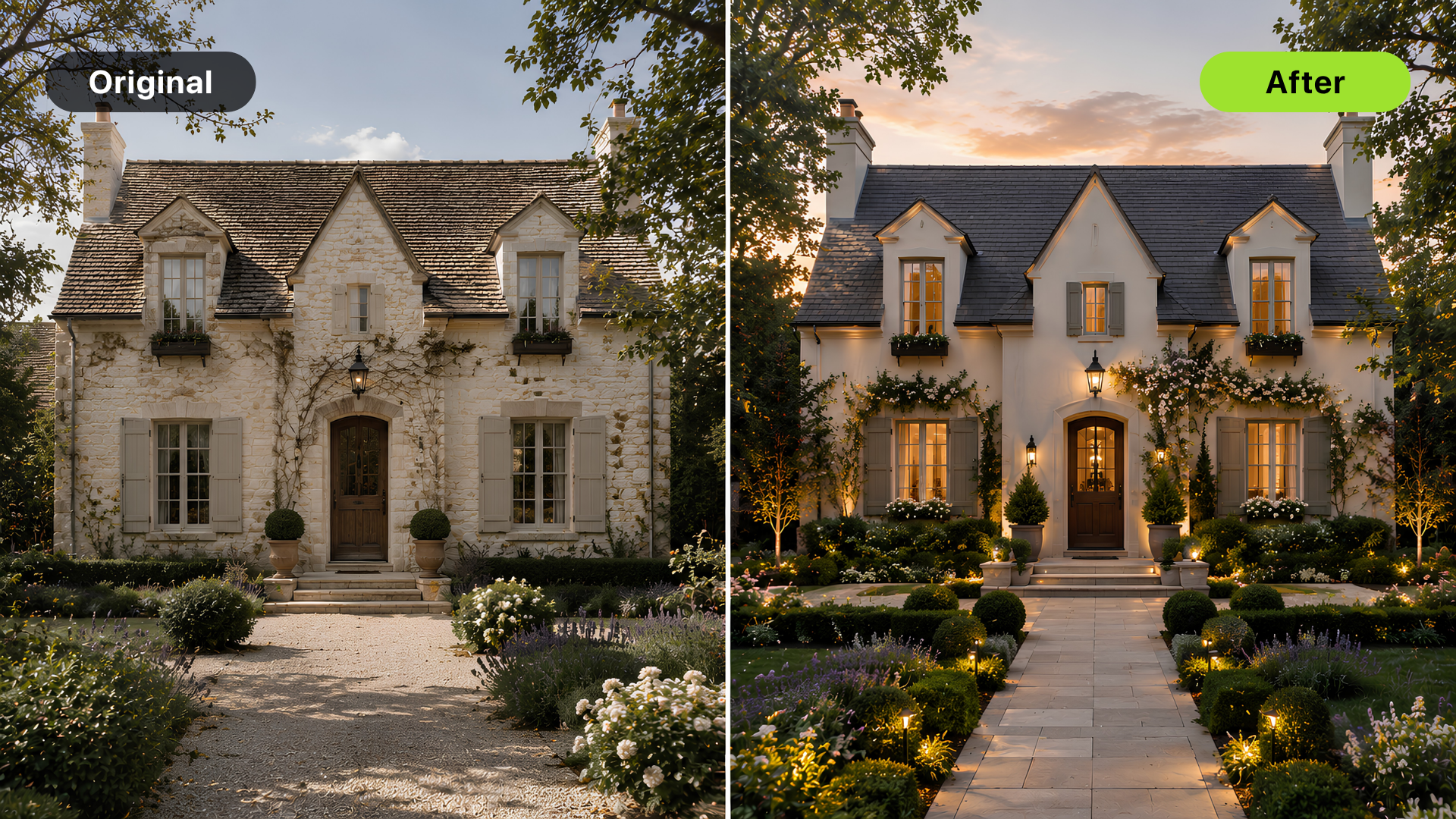 Exterior design concept reviewed for curb appeal direction