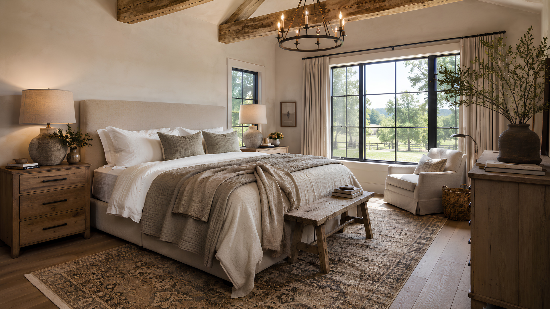 Farmhouse style bedroom planning photo