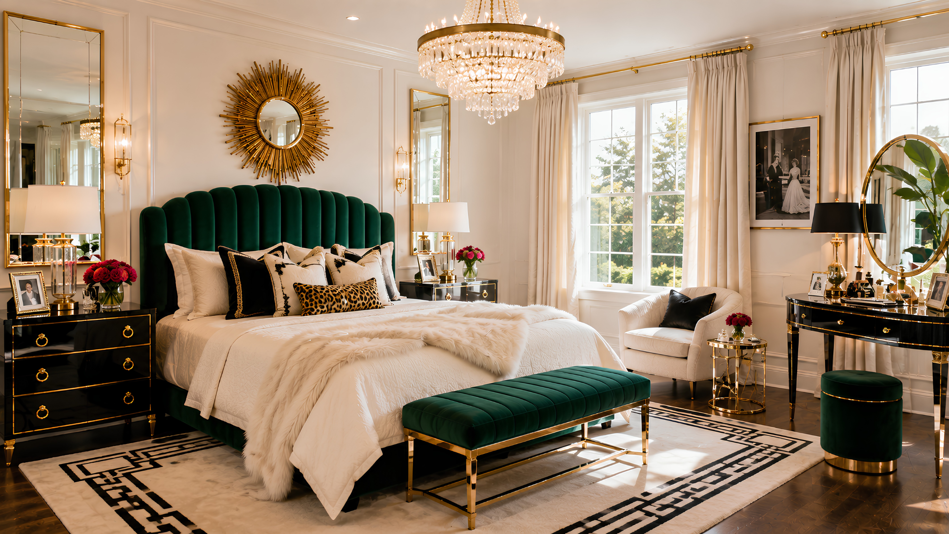 Hollywood Regency bedroom direction