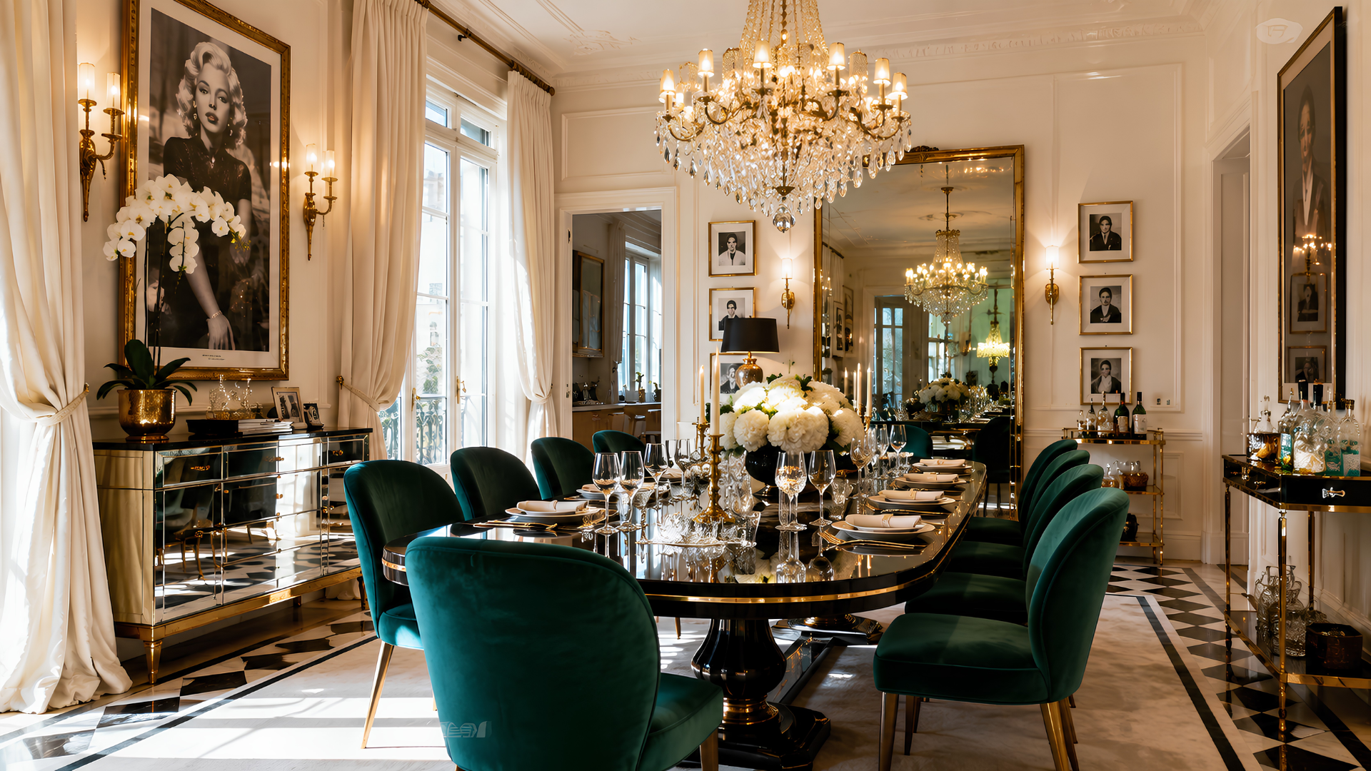 Hollywood Regency dining room concept