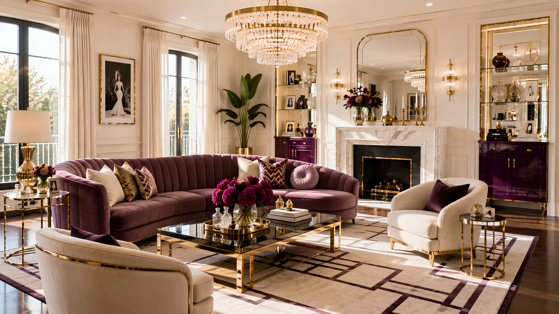 Hollywood Regency living room concept