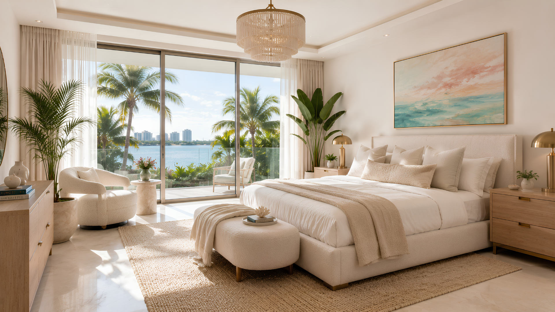 Miami style bedroom planning direction