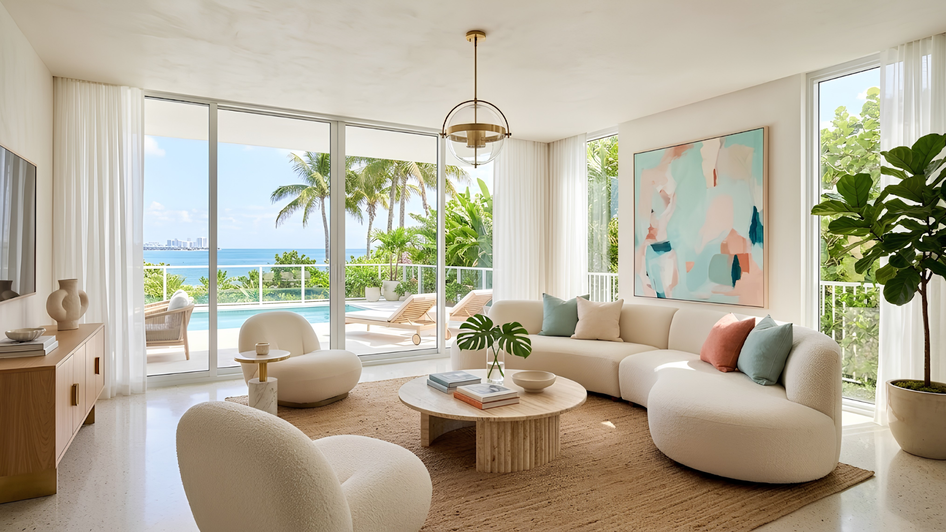 Miami style living room concept