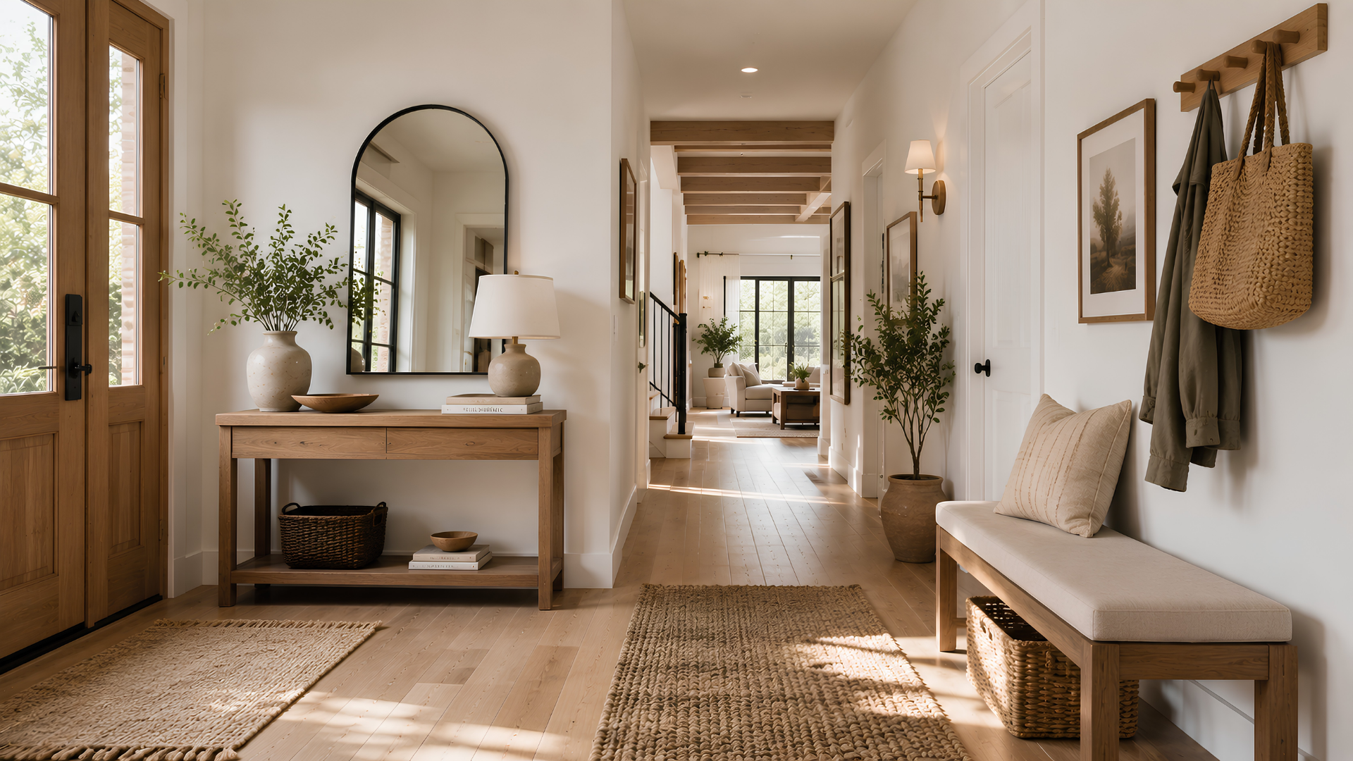 Modern rustic entryway direction