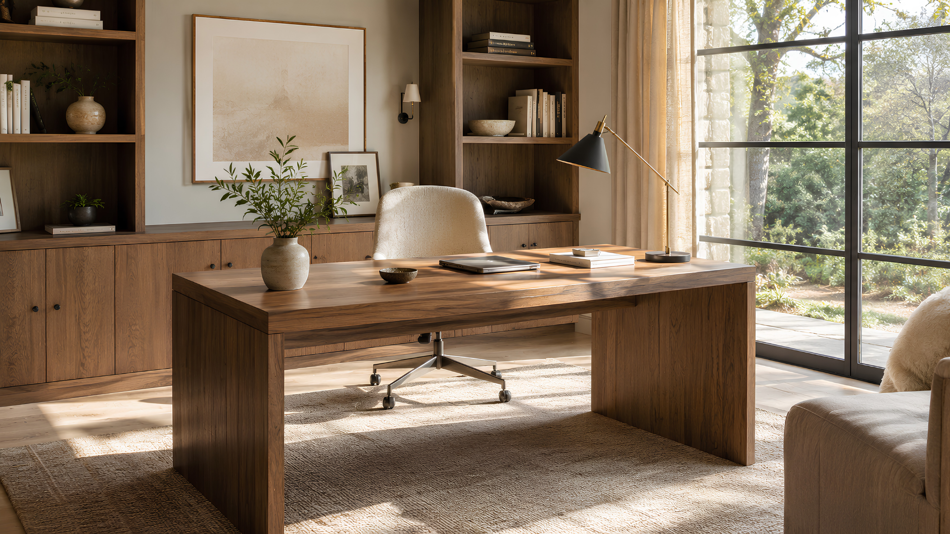 Modern rustic home office concept