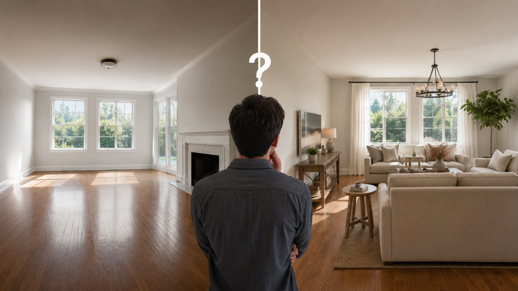 Occupied and vacant listing rooms compared for AI virtual staging decisions