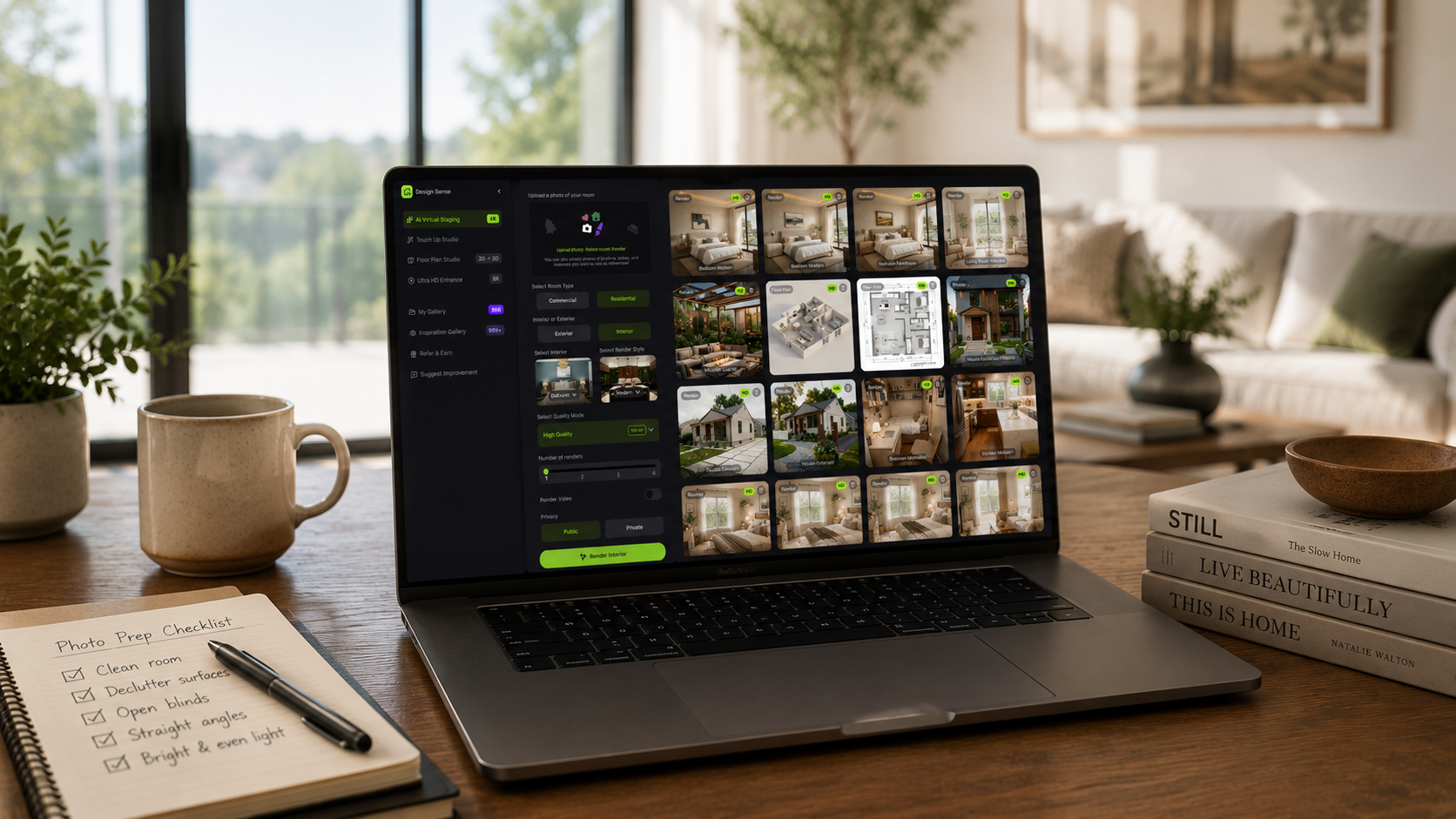 Real estate listing photo workflow prepared for AI virtual staging