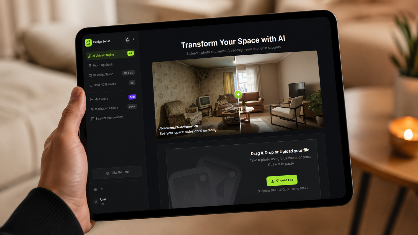 AI room redesign concept reviewed before a renovation decision
